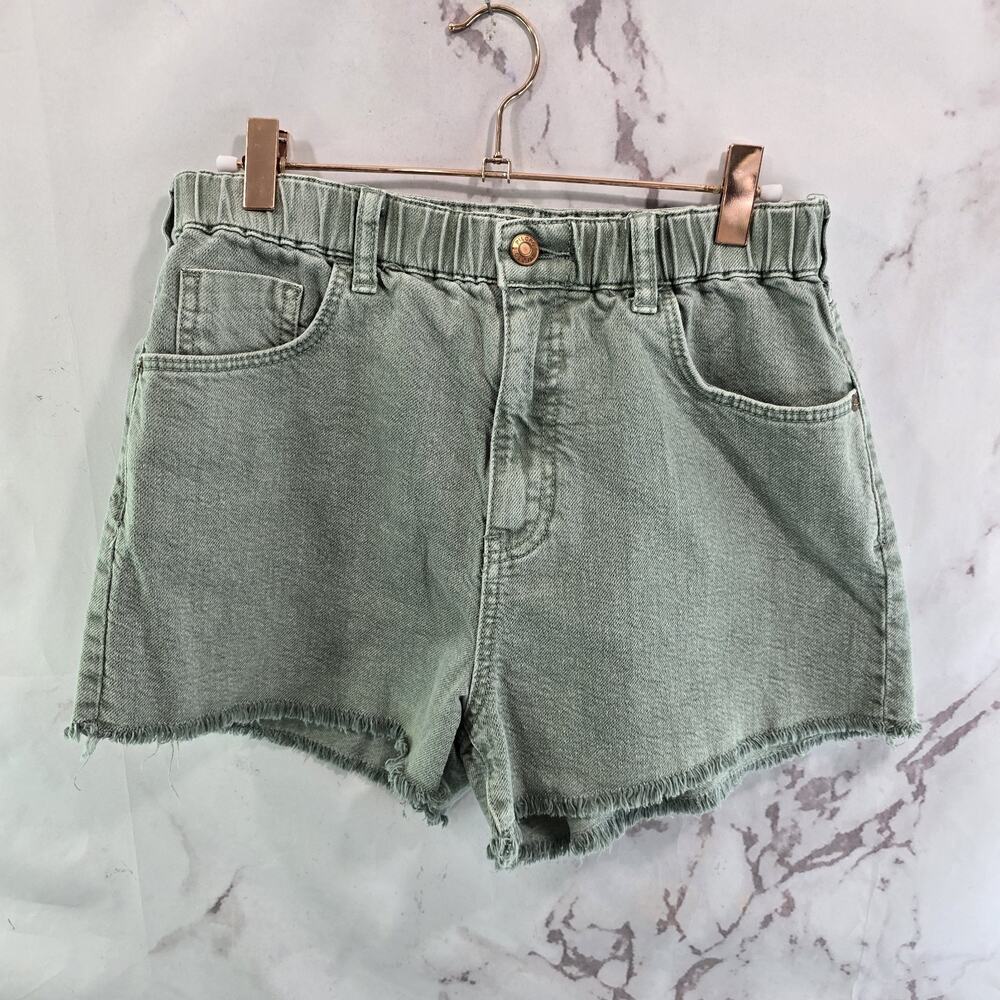 Anthropologie Shorts Womens Small Green High Rise Denim Jeans Pilcro